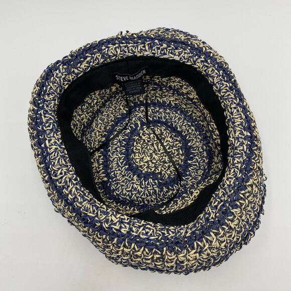 Steve Madden Blue & Tan 100% Paper Yarn Bucket Hat Size O/S - Picture 3 of 6